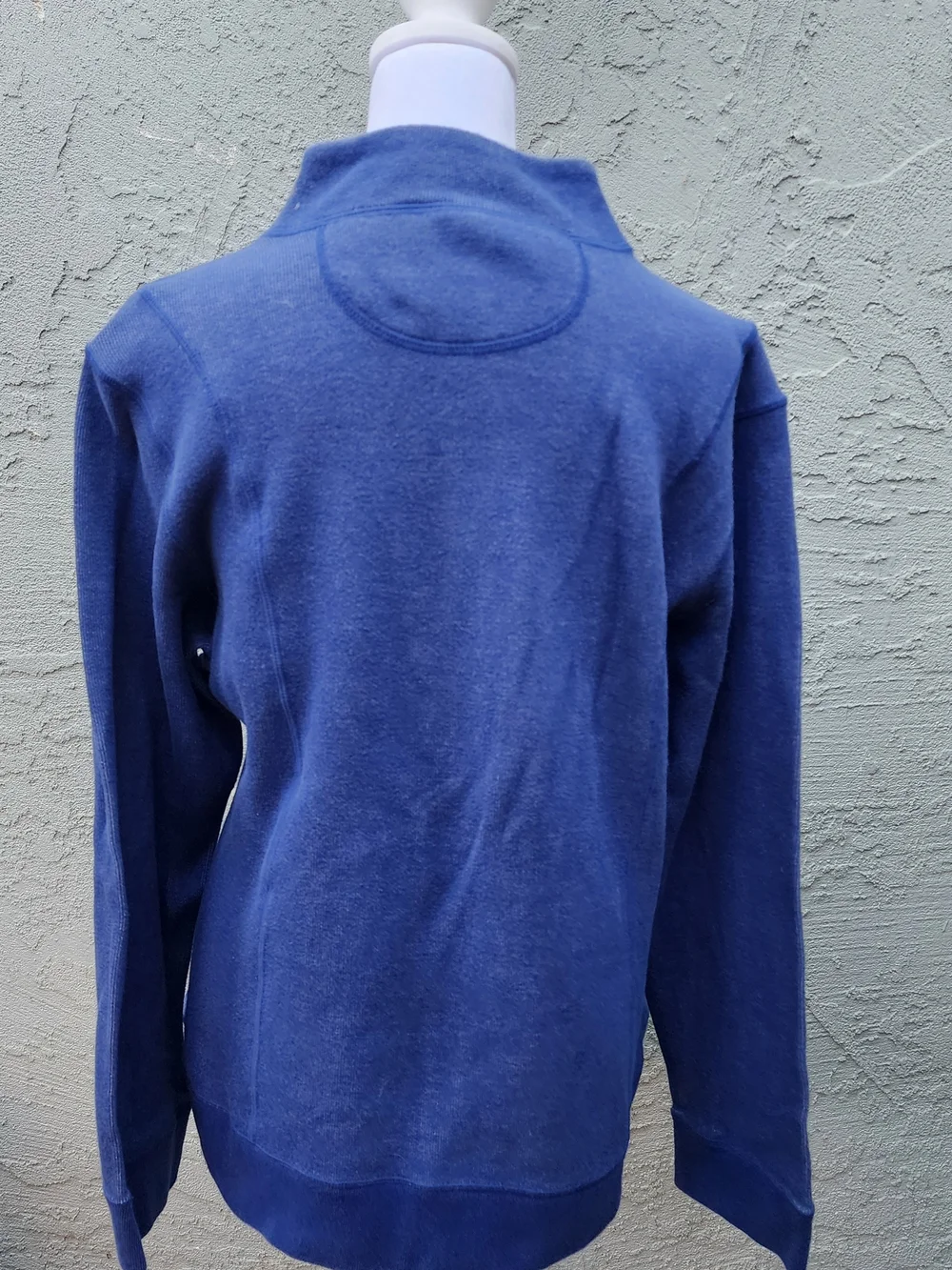 ORVIS Blue Full Zip Mock Neck Knit Sweater Jacket